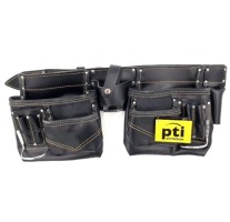 PTI Premium Black Leather Double Carpenter Tool Belt